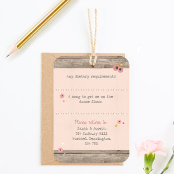 Berry Floral Chalkboard Wedding Invitations, 5 of 8