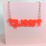 Queen Necklace Acrylic Silver Plated Chain Pick Colour, thumbnail 4 of 7