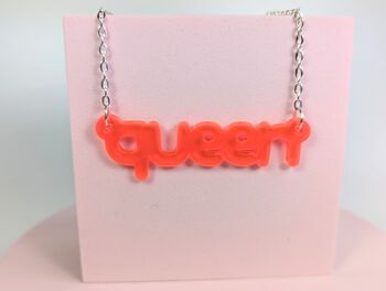 Queen Necklace Acrylic Silver Plated Chain Pick Colour, 4 of 7