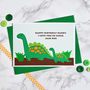 'Dinosaur And Baby' Personalised Birthday Card, thumbnail 1 of 4