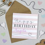 Happy Birthday Pink Stripe Card, thumbnail 2 of 8