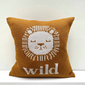 Personalised Knitted Lion Cushion, 4 of 6