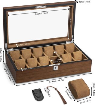 12 Grids Wooden Watch Storage Box Case, 6 of 6