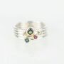 Tourmaline, Ruby And Diamond 9ct Gold Stacking Ring, thumbnail 3 of 6