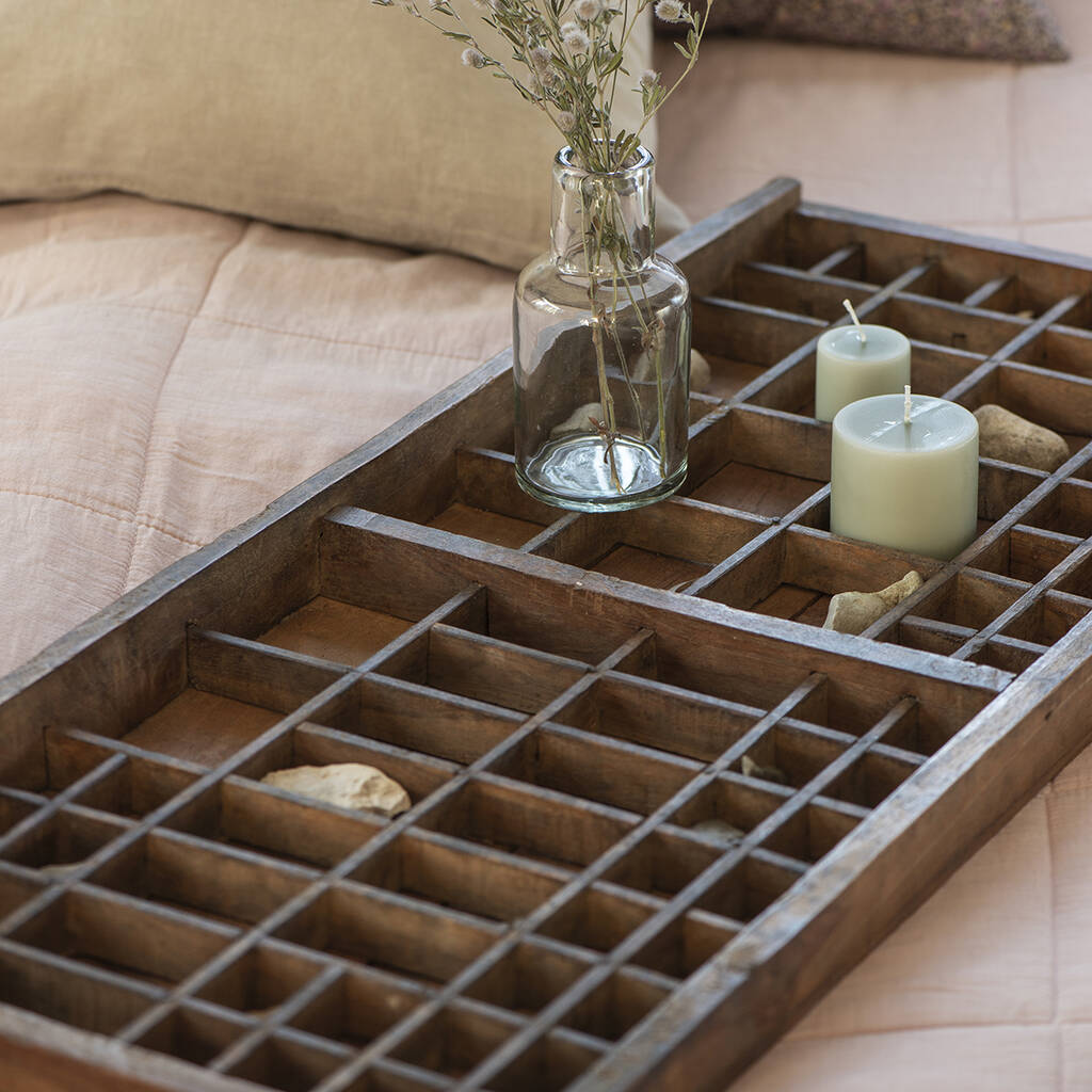 Vintage Printers Wooden Letterpress Tray By Attic Room