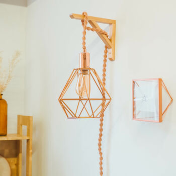 Rose Gold Macrame Accent Lamp, 4 of 11