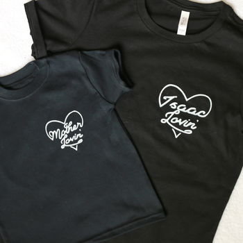 Personalised Heart Mum And Child Matching T Shirt Set, 2 of 4