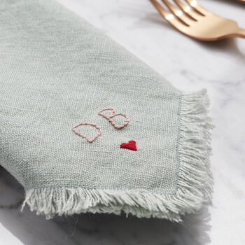 Personalised Hand Stitched Linen Napkin, 5 of 8