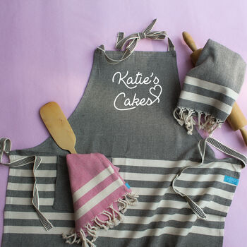 Personalised Apron,Tea Towel, 2nd Anniversary Gift, 2 of 12