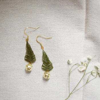 Christmas Tree And Bell Gold Plated Earrings, 11 of 12