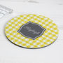 Personalised Houndstooth Mouse Mat Round, thumbnail 1 of 6