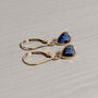 Sapphire Blue Teardrop Leverback Earrings, thumbnail 1 of 7