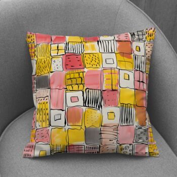 Patchwork Delight Hand Made Poly Linen Cushions, 5 of 7