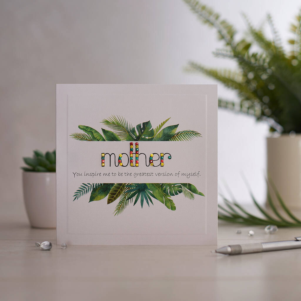 Handmade 'Mother You Inspire Me' Greetings Card