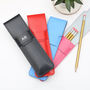 Personalised Embossed Initials Leather Pencil Case, thumbnail 1 of 3