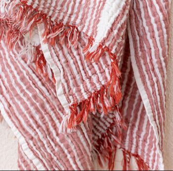 Striped Organic Cotton Peshtemal Towel, 6 of 10