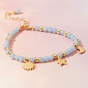 Selene Personalised Gemstone And Celestial Charm Bracelet, 3 of 7