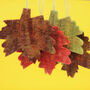 5x Autumnal Leaf Hanging Decorations, thumbnail 5 of 6