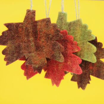 5x Autumnal Leaf Hanging Decorations, 5 of 6