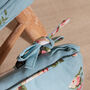 Set Of Two Duck Egg Blue Floral Seat Pads, thumbnail 5 of 7