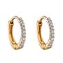 9ct Gold Diamond Huggie Hoop Earrings, thumbnail 4 of 8