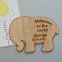 Personalised New Baby 'Welcome' Elephant Decoration, thumbnail 1 of 2
