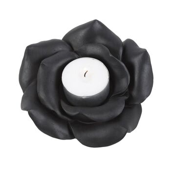 Black Rose Resin Tealight Candle Holder, 3 of 4