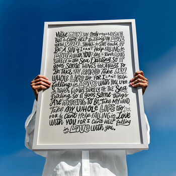 Can't Help Falling In Love Elvis, Song Lyrics Wall Art, 2 of 10