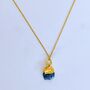 December Birthstone Necklace, Tanzanite, Gold Plated, thumbnail 4 of 8