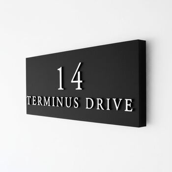 Personalised House Sign With Raised Silver Lettering, 3 of 8
