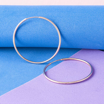 Thread Hoops In Gold Plate, Silver And Rose Gold Plate, 6 of 8