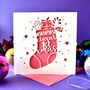 Stocking Personalised First Christmas Card, thumbnail 1 of 4
