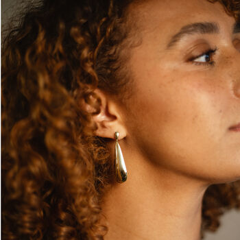 Handmade Solid 18ct Gold Large Drop Earrings, 5 of 5