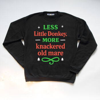 'Less Little Donkey' Christmas Jumper For Women, 2 of 3