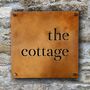 Square Corten Steel House Name Sign, thumbnail 3 of 10