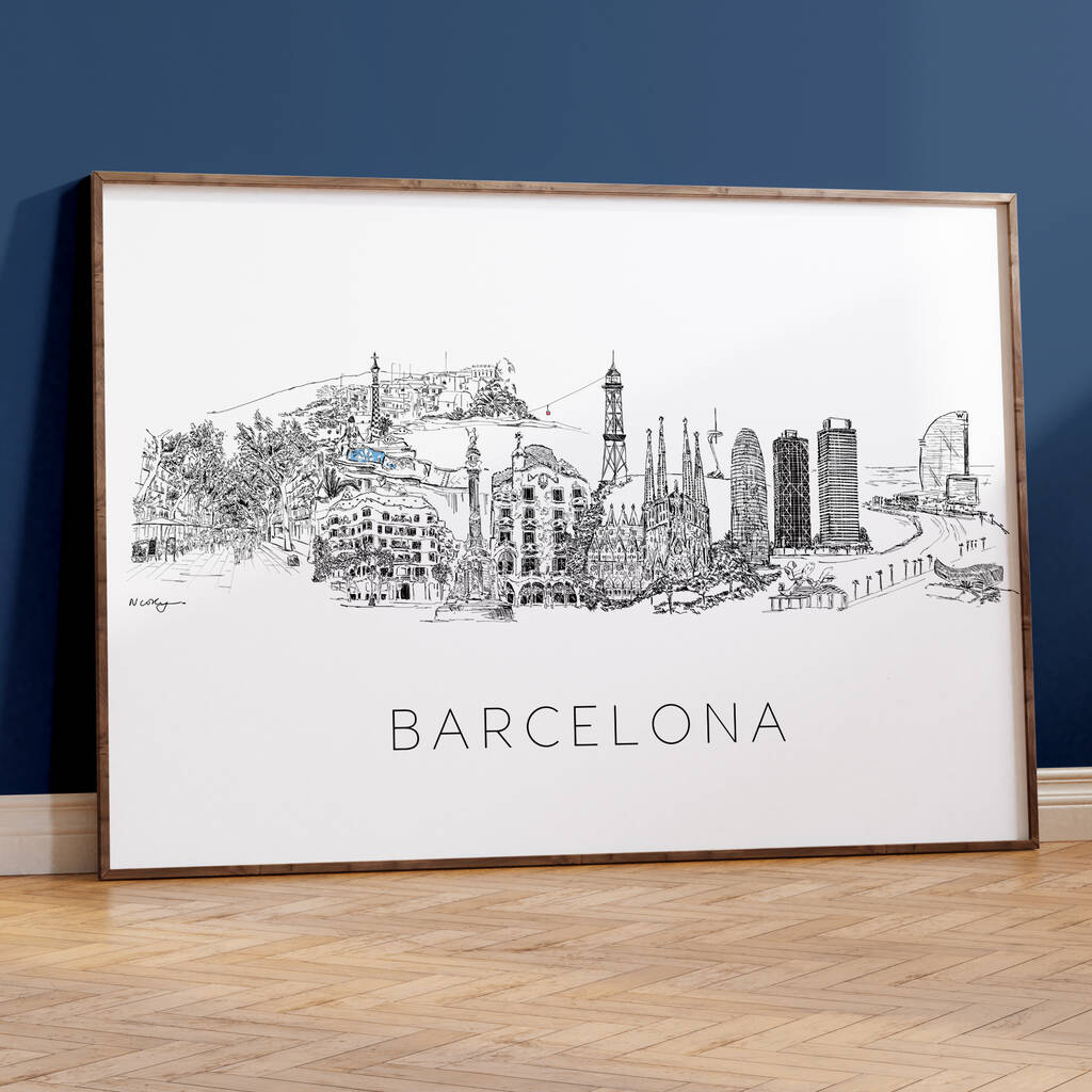 Barcelona Skyline Fine Art Print, 1 of 4
