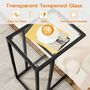 Set Of Two C Shaped Tempered Glass Sofa Side Table, thumbnail 5 of 12