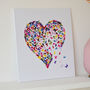 Multicoloured Butterfly Heart Print With Wall Mount, thumbnail 2 of 4