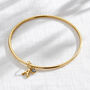 Italic Initial And Birthstone Charm Bangle, thumbnail 1 of 7