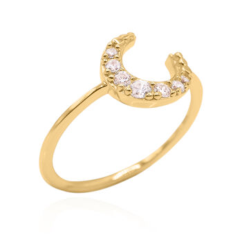 Isabel Crescent Moon Crystal Ring, 3 of 7