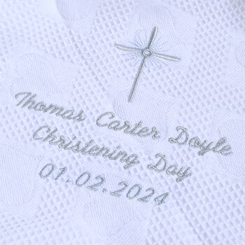 Personalised White Shawl For Christening, 2 of 7