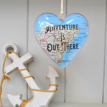 Personalised Map Sail Boat Message Heart, 3 of 12