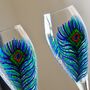 Peacock Feather Champagne Flute, thumbnail 3 of 5