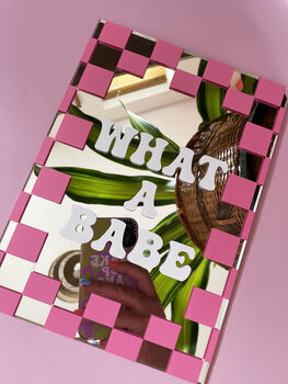 What A Babe Checkerboard Mirror, 6 of 6