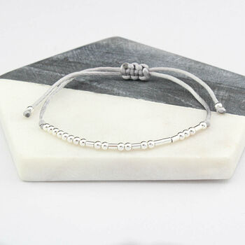 Sterling Silver Morse Code 'Sister Love' Bracelet, 2 of 4