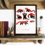 Pack Of Red Pandas A4 Art Print, thumbnail 1 of 7