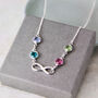 Infinity Family Birthstone Necklace, thumbnail 4 of 11