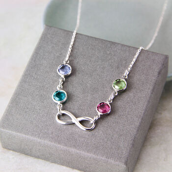 Infinity Family Birthstone Necklace, 4 of 11