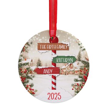 Personalised Family Sign Post Tree Decoration, 6 of 6