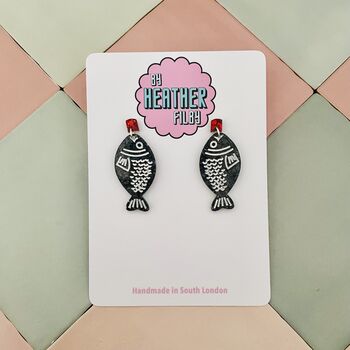 Soy Sauce Fish Glitter Dangle Earrings / Funny Gift For Sushi Lovers, 2 of 6